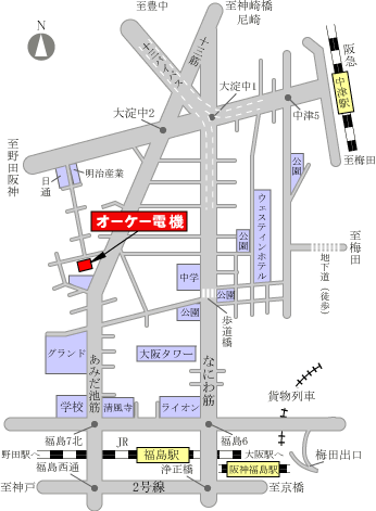 オーケー電機工業株式会社　周辺地図